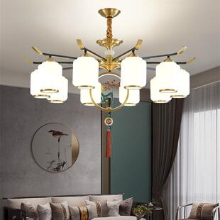 新中式全铜吊灯轻奢客厅小鹿现代简约中国风创意个性卧室餐厅灯具