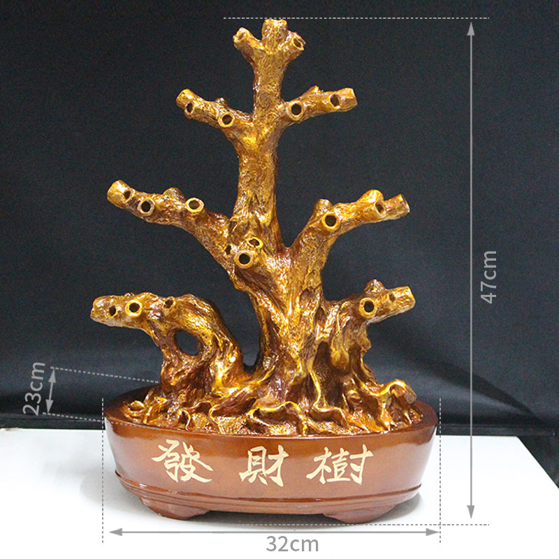 特大号聚宝树底坐树干diy手工串珍珠水晶琥珀装饰工艺品摆件树托