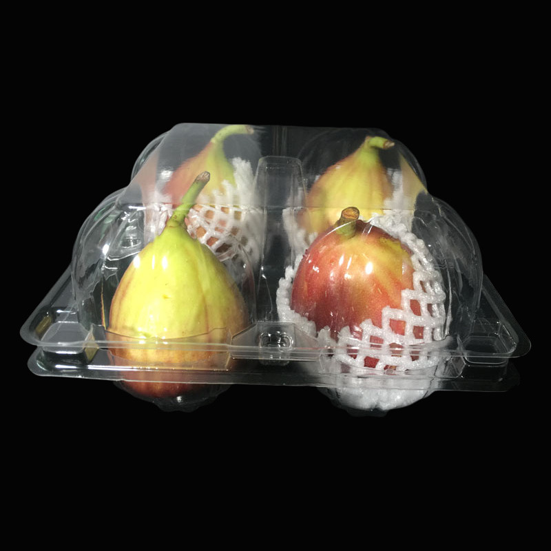 无花果托盘打包盒4枚百香果包装盒PVC透明塑料保鲜盒可装80克的果