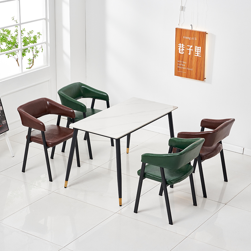 经济型快餐店食堂桌椅商用咖啡厅汉堡甜品店清吧奶茶店岩板桌