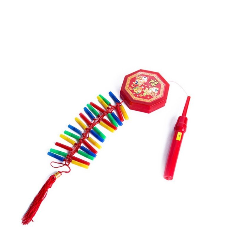 LED儿童电子鞭炮春节手提仿真安全音乐炮仗挂件发光带响灯饰