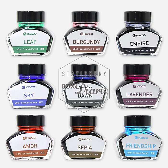 KACO墨水 染料墨水 彩墨 非碳素钢笔水 彩色钢笔墨水9色 30ml瓶装