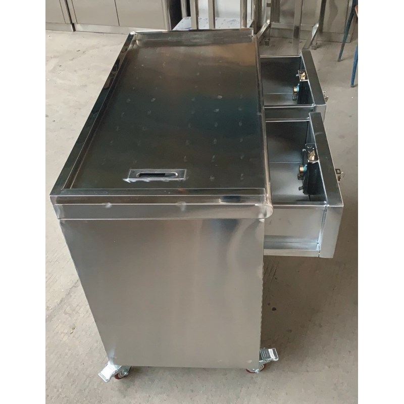 不锈钢办公电脑桌带轮钱柜店铺收款台定制柜抽屉带锁柜写字售卖台