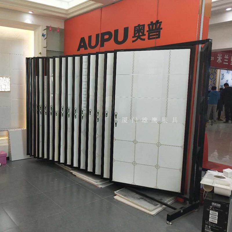 经典铝扣板翻页展示架瓷砖展架木地板展柜地砖货架岩板大板架金属