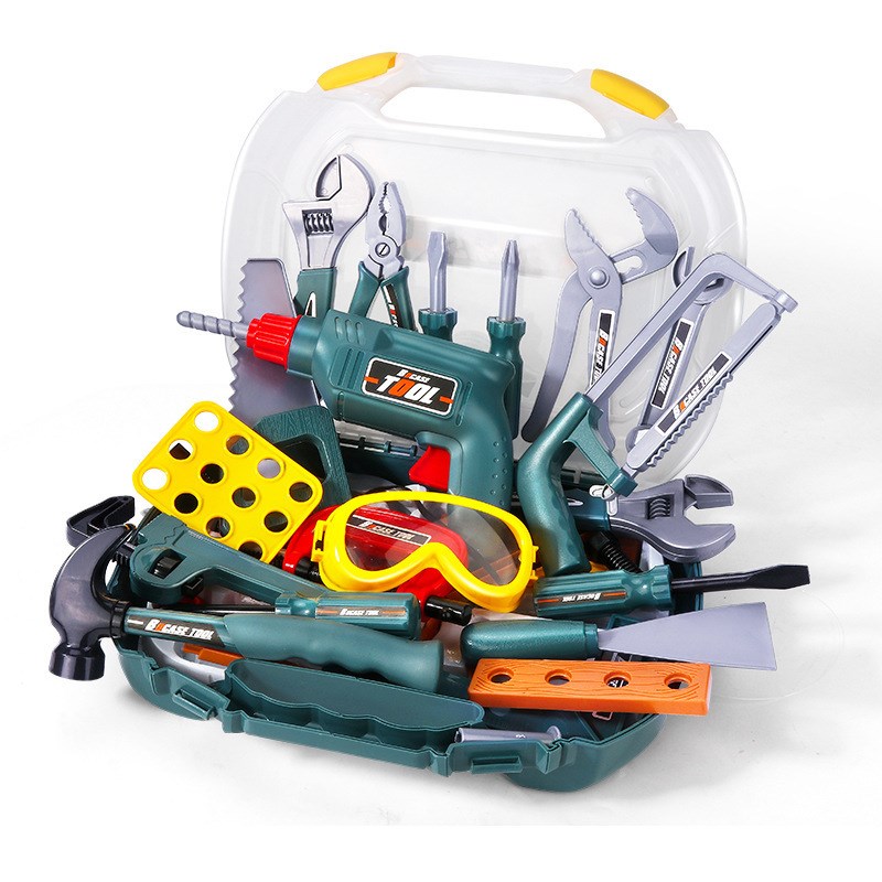 儿童木工工具装仿真电钻螺丝钉动手动脑小木匠修理工具箱
