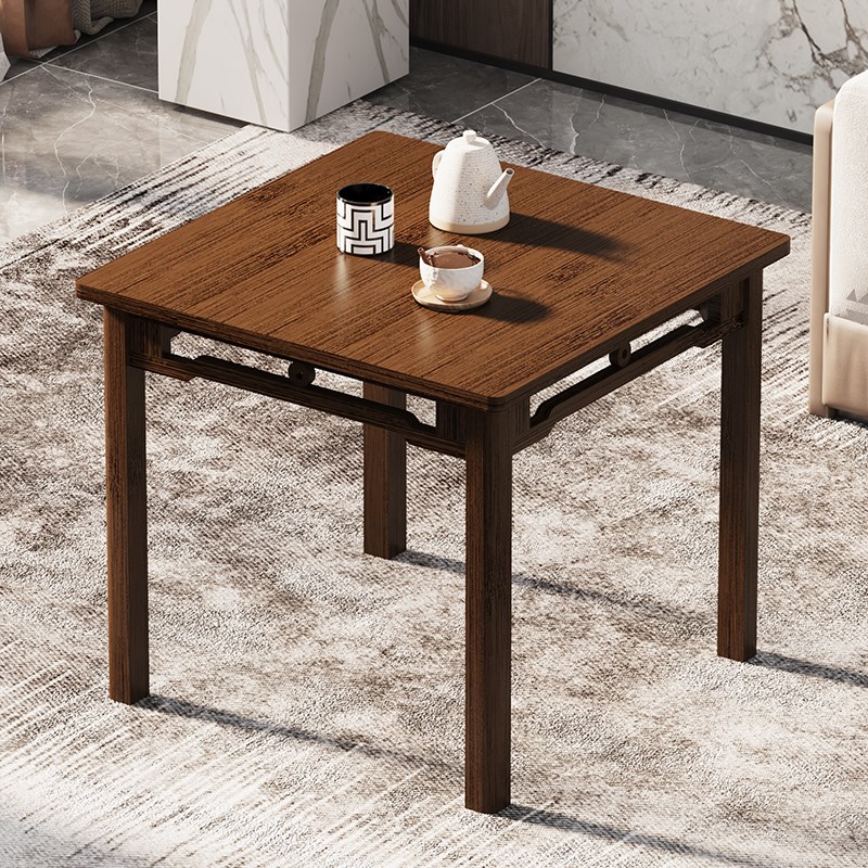 四方桌客厅吃饭桌学习桌家用小方桌小户型实木茶桌楠竹正方形餐桌
