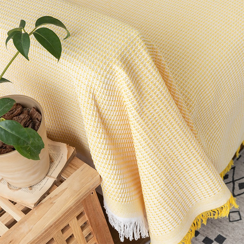 客厅简约纯色沙发毯盖布巾贵妃沙发保护罩棉布艺全盖人全包盖