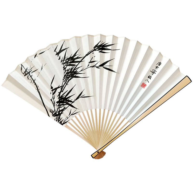明制汉服手绘古风苏式文人折扇仙气高档送教老师男女定制文创礼品