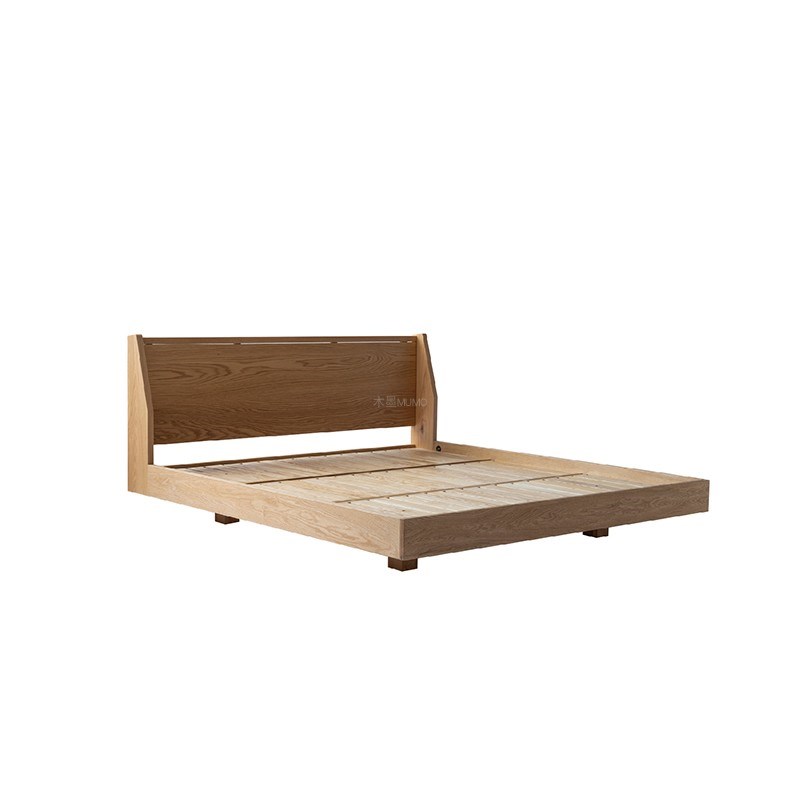 MUMO木墨 靠背床 实木悬浮床头软包布艺人床主卧现代简约卧室床