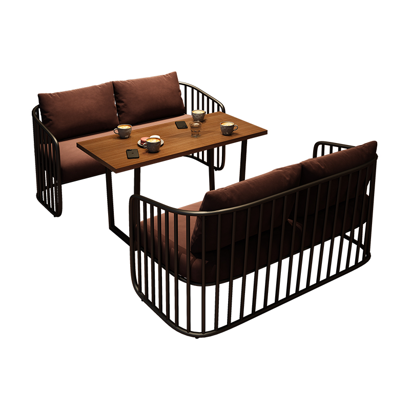 复古工业风咖啡厅卡座沙发酒吧清吧烧烤奶茶店西餐厅桌椅实木