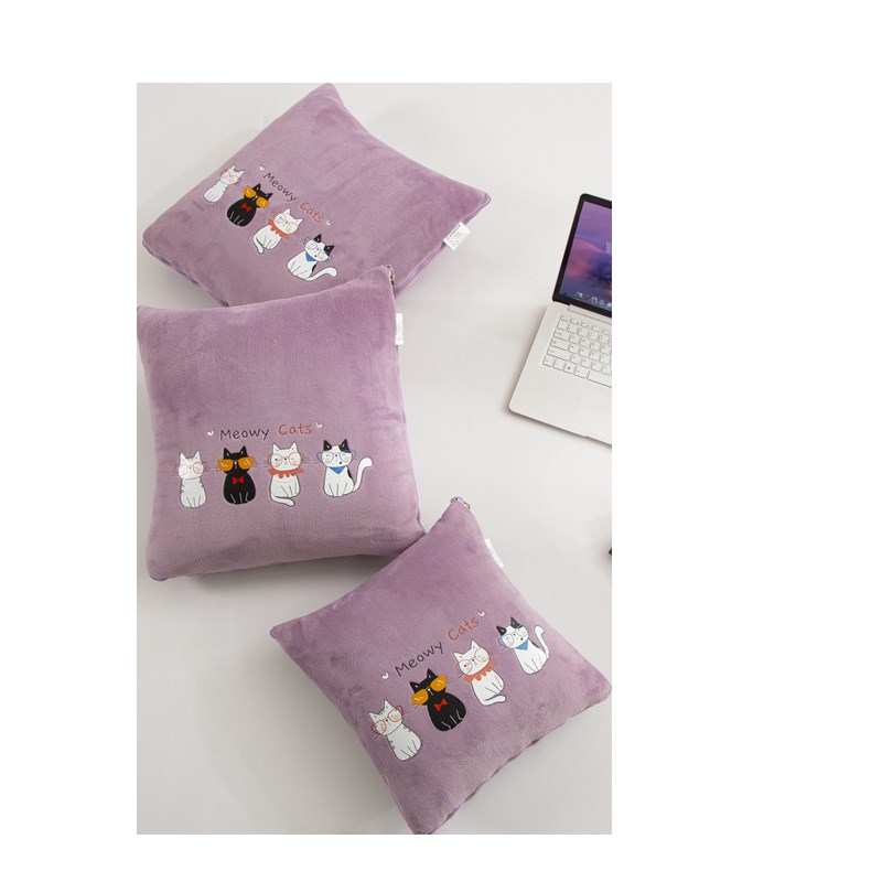 抱枕被加厚保暖办公室空调毯子两用二合一午睡折叠车载靠枕