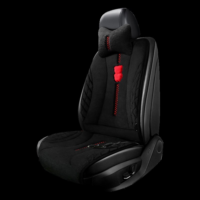 汽车加热坐垫冬季车载单后排座椅整车用v通用毛绒保暖座垫