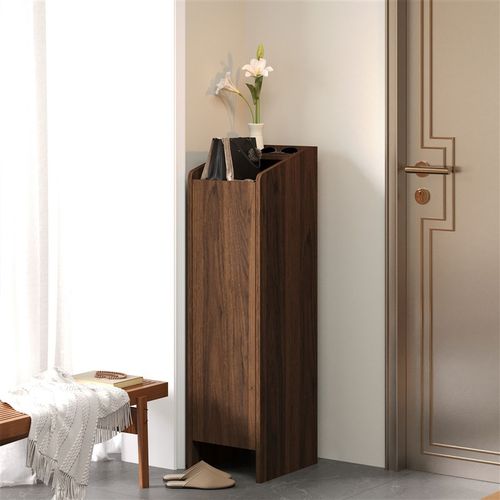 30宽胡桃色小窄鞋柜楼道入户单门小尺寸鞋架家用玄关柜大容量