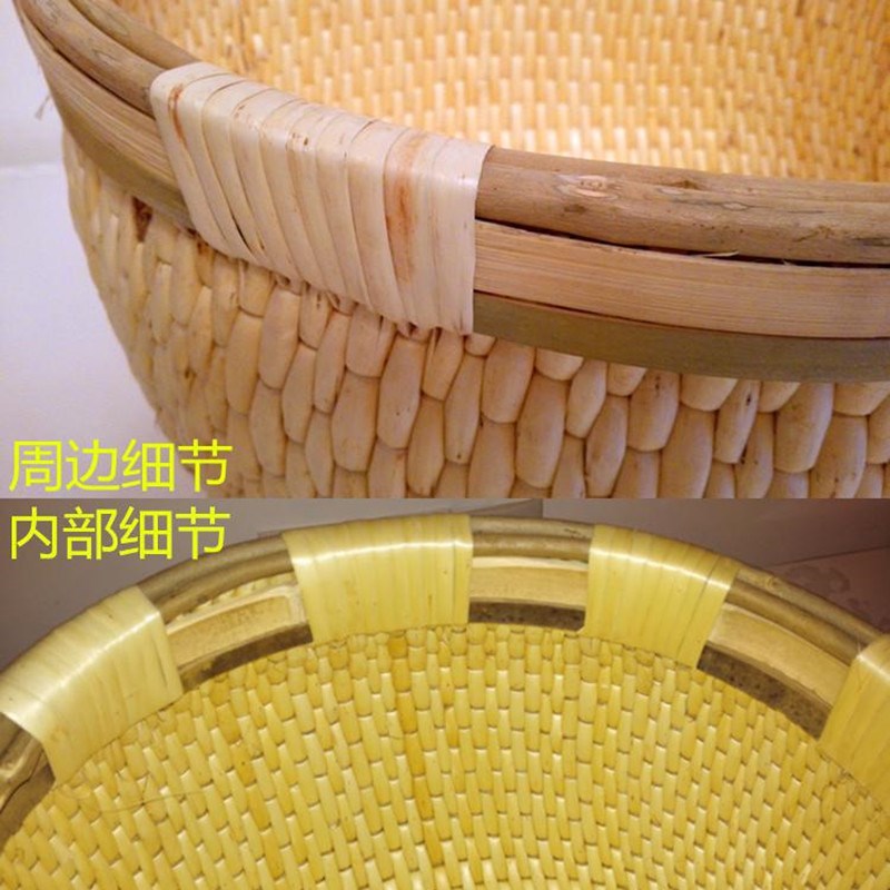 手工柳条笆斗 米斗民间工艺柳编家用传统编织栲栳 竹筐 竹篮 藤编