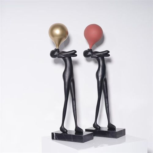 抽象人物看书长腿雕塑摆件样板房酒店电视柜客厅玄关书房铁