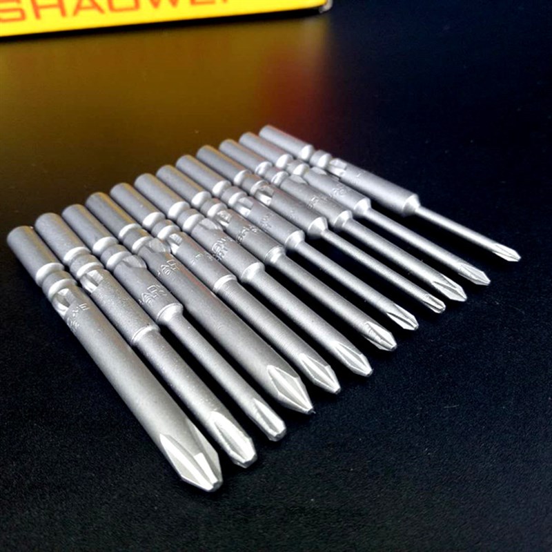 少威电动批头5mm十字形螺丝批电批1刀头0长强磁性S2钢