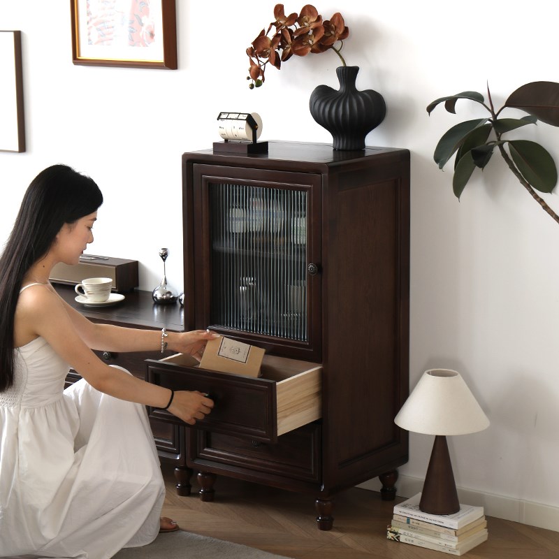 边柜实木客厅酒柜沙发侧边柜小户型卧室边桌简约现代边几茶几组合