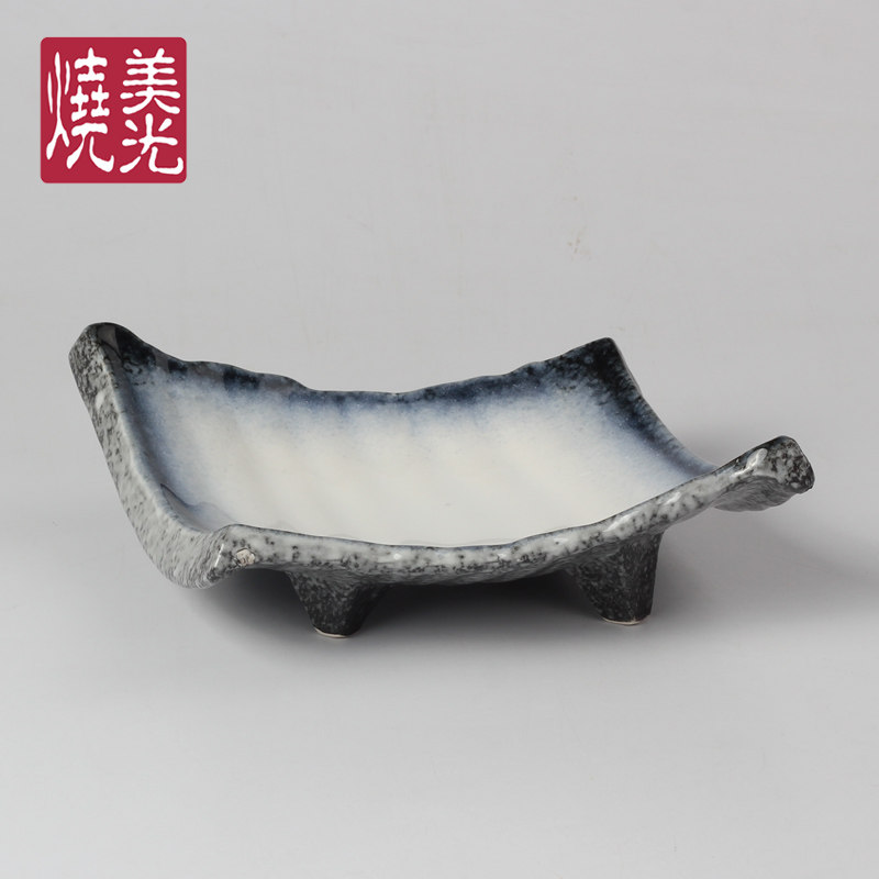 美光烧日韩式料理餐厅意镜陶瓷餐具 沙拉盘碗 刺身盘 寿司盘碟
