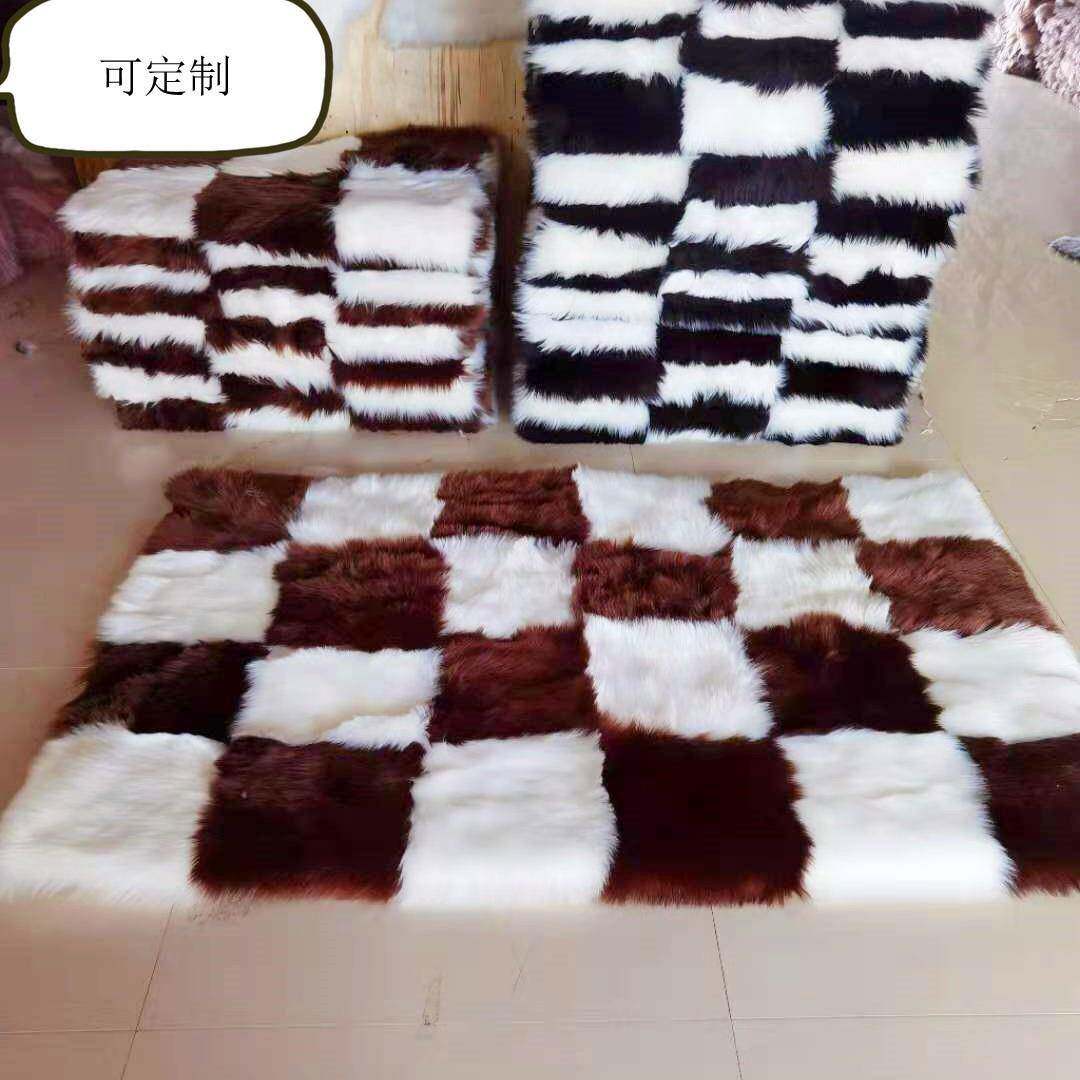 现代轻奢双色图案地毯客厅地毯卧室样板间地毯家用地毯可水洗