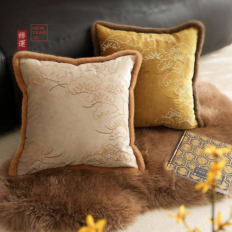 新年龙年抱枕 床头靠垫祥运绣花沙发抱枕喜庆轻奢绒布装饰抱枕套,鲜花速递/花卉仿真/绿植园艺,割草机/草坪机,淘宝优惠券,粉丝福利购,淘宝优惠卷
