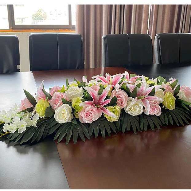 会议室桌花摆花仿真花桌面假花商务礼仪台花办公室摆花会议室装饰
