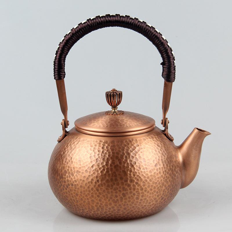 锤点紫铜壶厂家纯铜烧水壶茶具纯手工无涂层铜壶煮茶壶煮水壶