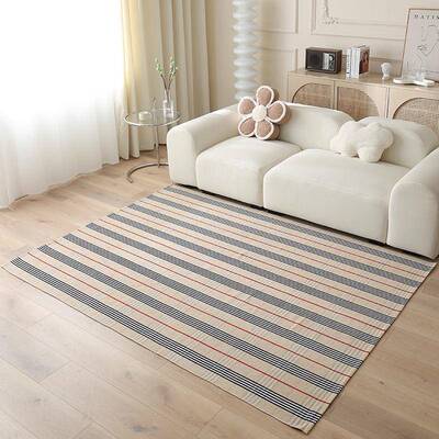 170x230cm棉线编织地垫大尺寸客厅地毯多色新中式风书房家用地垫