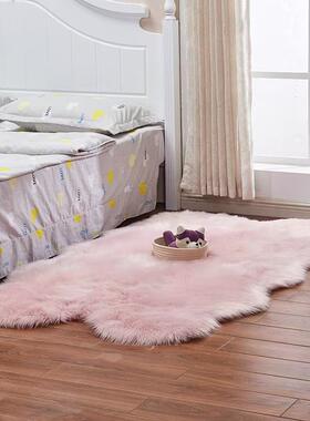 仿羊毛毯长毛地垫波地浪形地毯地垫纯色地地毯柔软TXK滑防毯静音