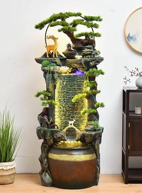假山流水喷厅泉鱼缸TB-55637水风轮加湿器景幕观客阳台办公室水墙