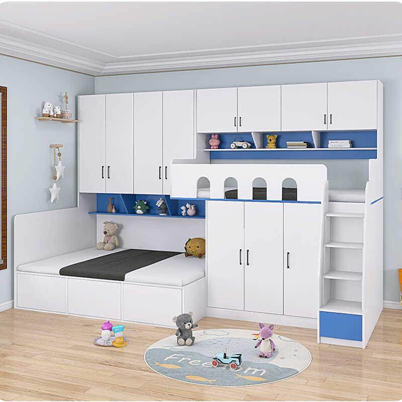 儿童交错式上床带下衣柜梯柜组大量储物TYC床小户型多功能卧室容