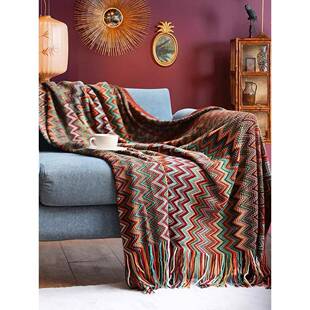 盖波西米亚风沙发毯针织沙SHT发布巾沙发搭盖午睡毯民宿床旗床巾