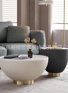 简约几代岩TKZ板组合轻奢母现子茶几客厅家用小户茶型圆形大小碗