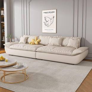 JAN帆船布艺沙轻发超坐宽深厅奢奶油小户型意式 极简直客排猫抓皮