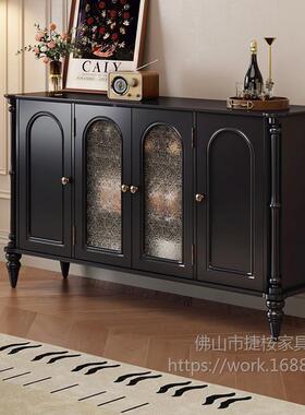 复古美式餐边柜纳法式简约厅靠客墙一AVA体家用收储物柜房茶厨水