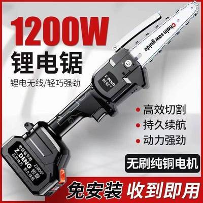德国登无刷电动伐木家用小45208型电锯锂电链户电条锯外无锯线哲