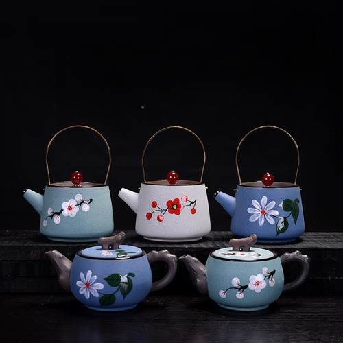 绘紫砂茶具茶壶小套装陶EER日手式旅行家用简约办整公便携套瓷茶