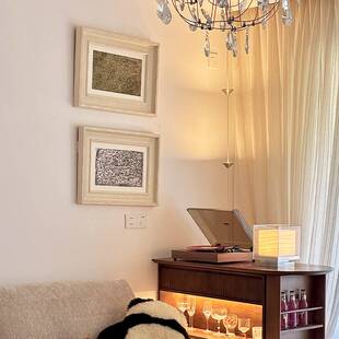 挂画《狂舞》法式卧室装饰画中古奶油风床头画原木风艺术组合墙画