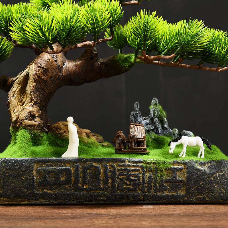 仿真小盆景绿植摆件微景观客厅电视柜桌面装饰摆设假树盆栽工艺品