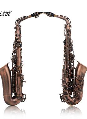 SLADE降E中音萨斯专业演红铜管克LKM体调雕花鲍鱼壳萨克斯奏风管