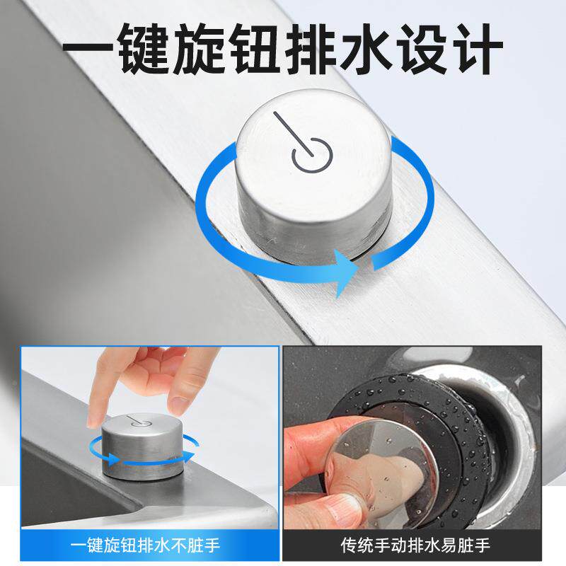 不锈卫钢拖把池STX圆弧防碰撞布池带龙头落地式墩拖把阳台生间拖