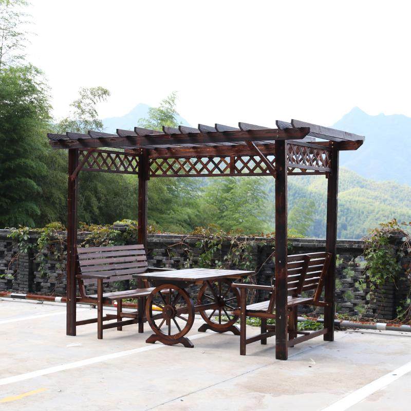 户外庭院家具防萄腐藤木屋凉亭葡架PTJ桌阳台花园休闲椅碳化木爬,住宅家具,花架/花几,淘宝优惠券,粉丝福利购,淘宝优惠卷