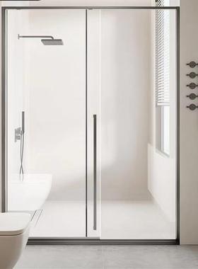 极窄一字型淋浴房湿干分离酒卫生间缓冲推拉门浴室玻璃移XSA隔店