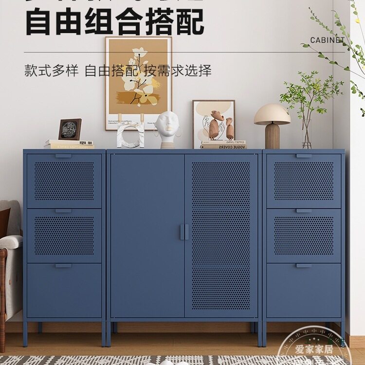 韩式轻奢铁艺餐边柜通风收纳