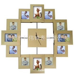 4482A1寸相尚时时框钟相框挂钟4彩色烤漆铝制相框钟石英钟