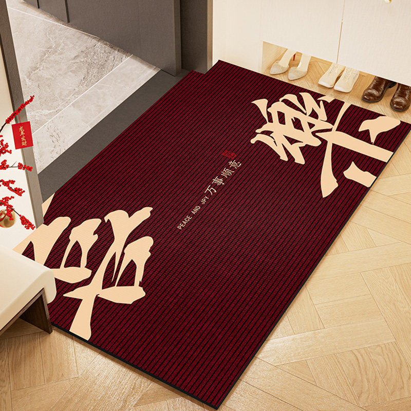 入户门地垫红色地毯入户进门垫家用大门口外蹭土防尘垫子2024新款