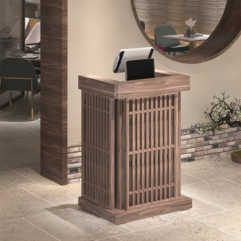 接待台吧台复古小型前台导购台咨询台迎宾台收银台餐厅引导台餐饮