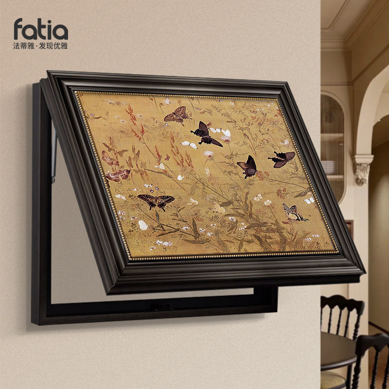 百蝶图中古风电表箱装饰画餐厅配电箱遮挡挂画电闸盒免打孔高级感,家居饰品,现代装饰画,淘宝优惠券,粉丝福利购,淘宝优惠卷
