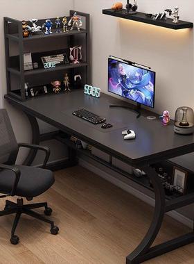 QWV电桌台式电桌子家用带置物架办脑公桌写子简易竞书桌卧室学习