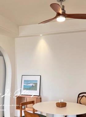 智能风音扇灯原室木大调风力无极光中古复古客厅卧静吊RYN扇灯餐