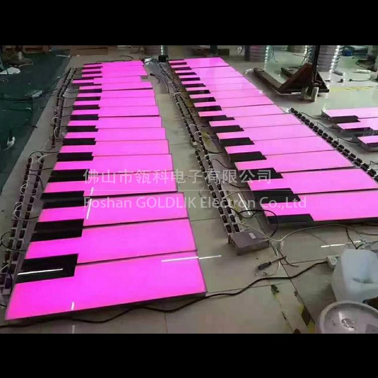 led琴感钢应砖地灯脚踩RTA地板灯地面琴键钢发光音乐楼梯灯
